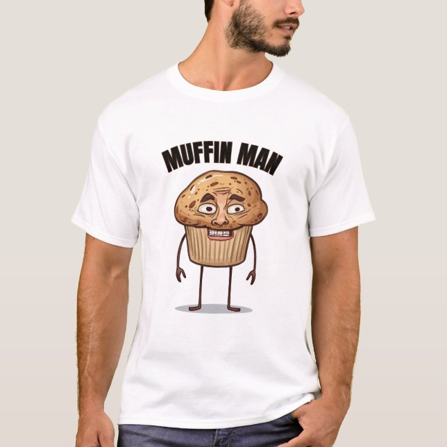 Muffin Man Rolig Design Brainrot Stil t-shirt (Framsida)