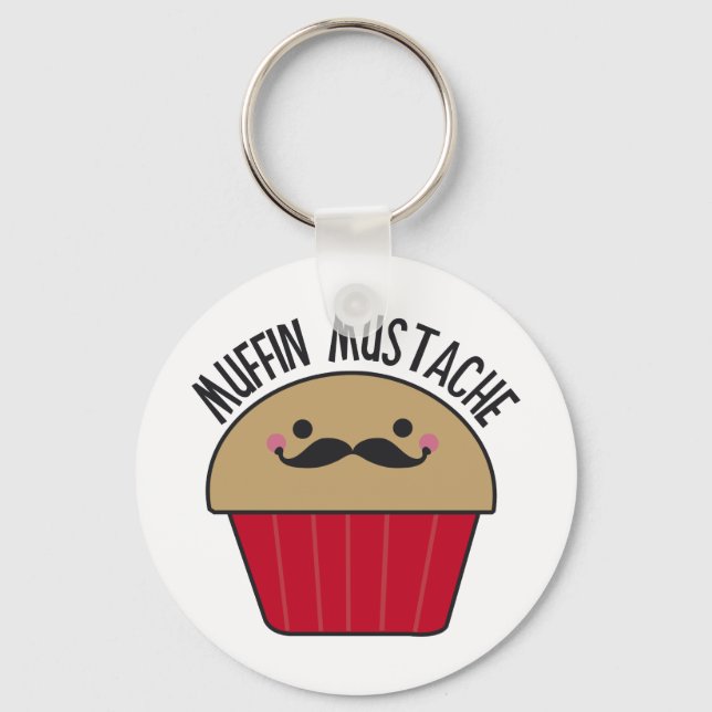 Muffin Mustache Nyckelring (Framsida)