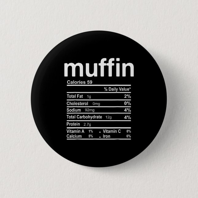 Muffin Nutrition Facts Funny Thanksgiving Christma Knapp (Framsida)