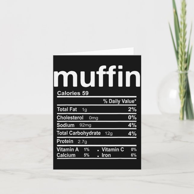 Muffin Nutrition Facts Funny Thanksgiving Christma Kort (Framsida)