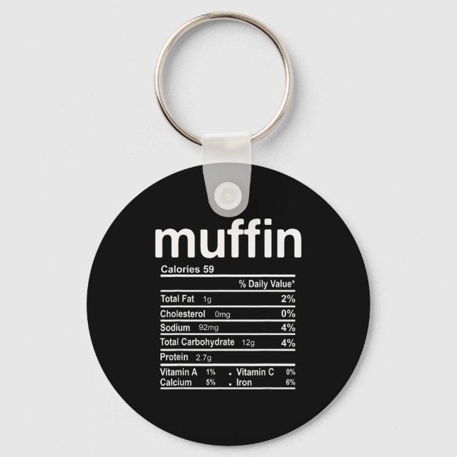Muffin Nutrition Facts Funny Thanksgiving Christma Nyckelring (Framsida)
