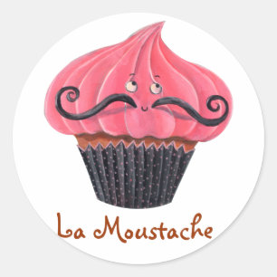Muffin- och LaMoustache Runt Klistermärke