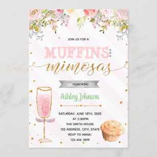 Muffin- och Mimosaspartyinbjudan Inbjudningar