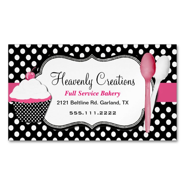 Muffin- och skedbagerit shoppar magneten visitkortmagnet (Framsida)