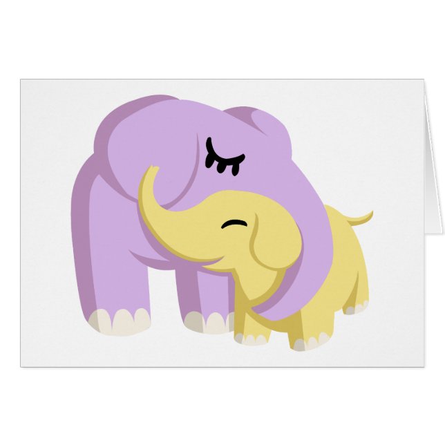 Muffin och smör elefanterna hälsningskort (Framsidan Horizontal)