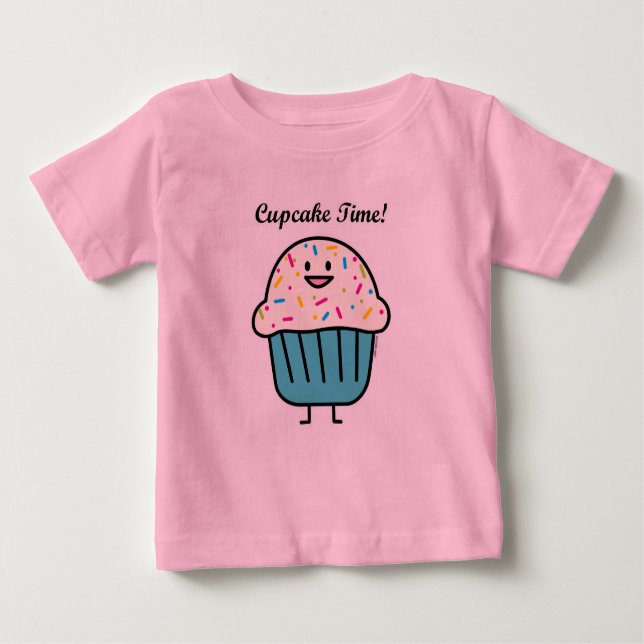 Muffin Time med den söta efterrättfondanten för T Shirt (Framsida)