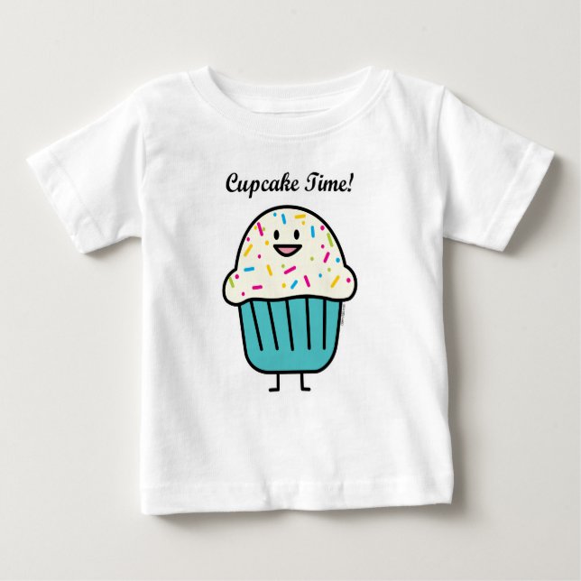 Muffin Time med den söta efterrättfondanten för Tee Shirt (Framsida)
