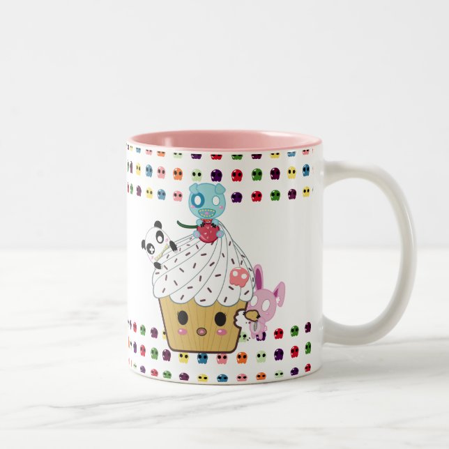 Muffinattack! Sockerdöskallar Två-Tonad Mugg (Höger)