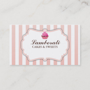 Muffinbagerirosan görar randig gulligt elegantt visitkort