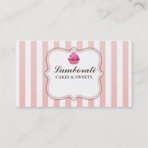 Muffinbagerirosan görar randig gulligt elegantt visitkort