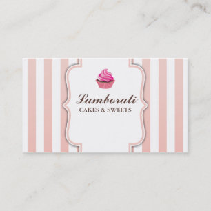 Muffinbagerirosan görar randig gulligt elegantt visitkort