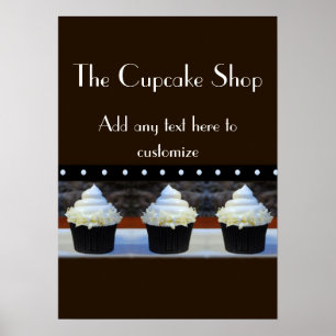 Muffinen shoppar svart och bryner affischen poster