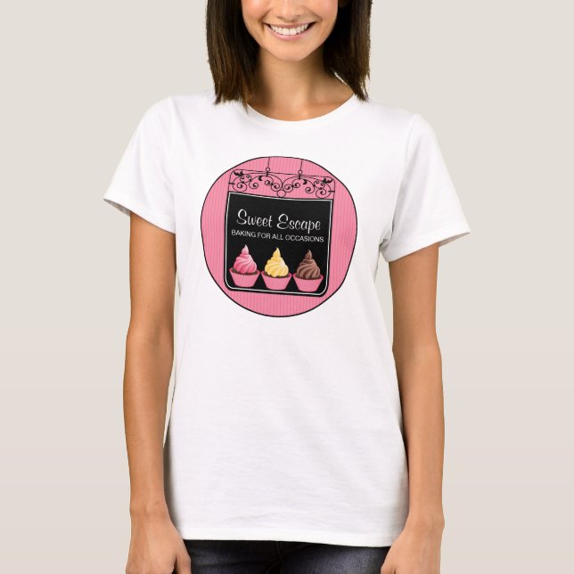 Muffinen undertecknar bageriaffär tee shirt (Framsida)