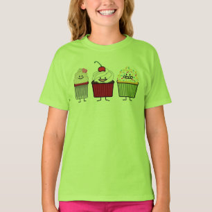 Muffinfamiljisläggning strilar körsbärsröd t shirt