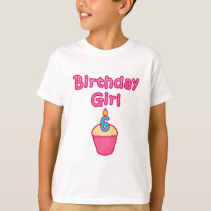 Muffinfödelsedagflicka 6 t-shirt
