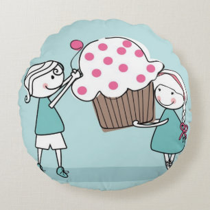 Muffinkärlek Rund Kudde