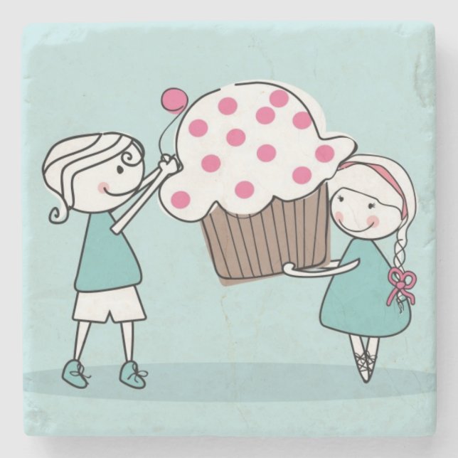 Muffinkärlek Underlägg Sten (Framsidan)