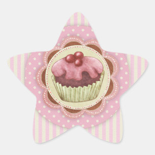 Muffinklistermärkear Stjärnformat Klistermärke