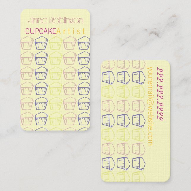 Muffinkonstnär Visitkort (Fram/baksida)