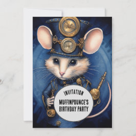 Muffinpounce Steampunk Djur Anpassat namn Inbjudningar