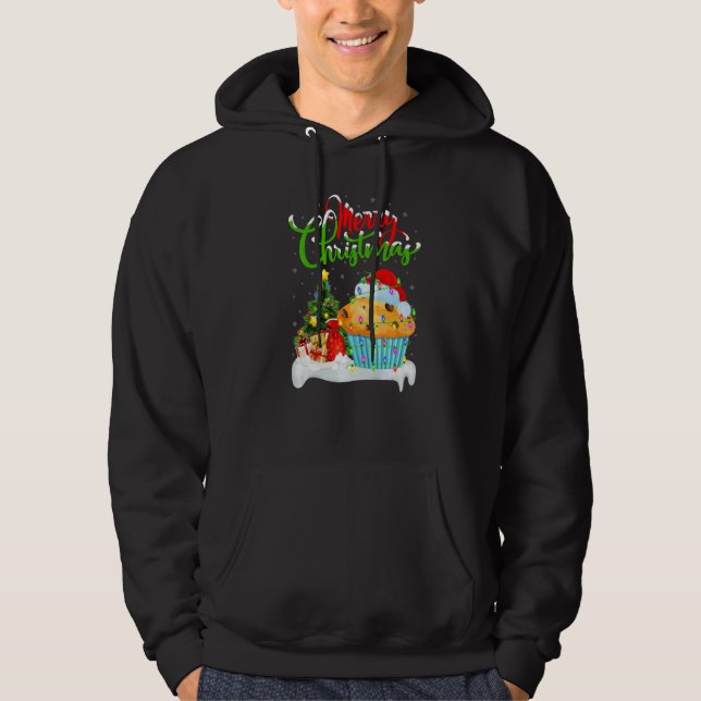 Muffins Food  Xmas Decorations Santa Muffins Chris Hoodie (Framsida)