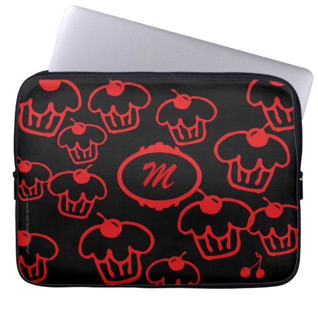 Muffins för bärbar datordatorsleeve med monogramen laptop sleeve (Framsidan)