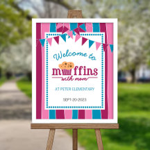 Muffins med Mamma Välkomstskylt för skolan