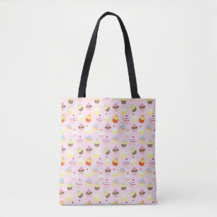 Muffins Mönster Pastel Rosa Cute Tob Bag Tygkasse