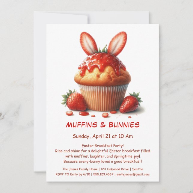 Muffins & Mornings – Påskfrukostfest  Inbjudningar (Framsida)