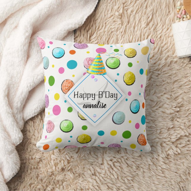 Muffins och dots Monogram Kudde (Filt)