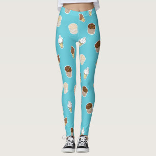 Muffins och söt, glasssöt design leggings