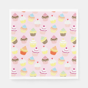 MUFFINS ROSA MÖNSTER NAPKIN PAPPERSSERVETT