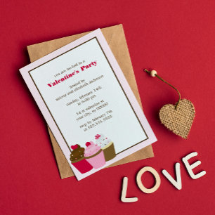 Muffins Valentines day Party Inbjudningar