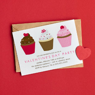 Muffins Valentines day Party Inbjudningar