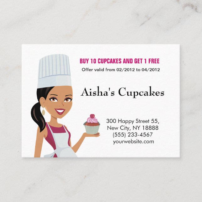 Muffinsaffärs-kort med afrikansk förmiddagversion lojalitetskort (Framsida)