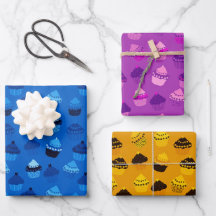 Muffinsar av hallon, blåbär och bananer