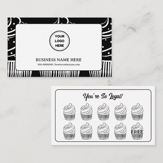 Muffinsar Bakery Coffee Shop Reward Point Lojalitetskort (Fram/baksida)