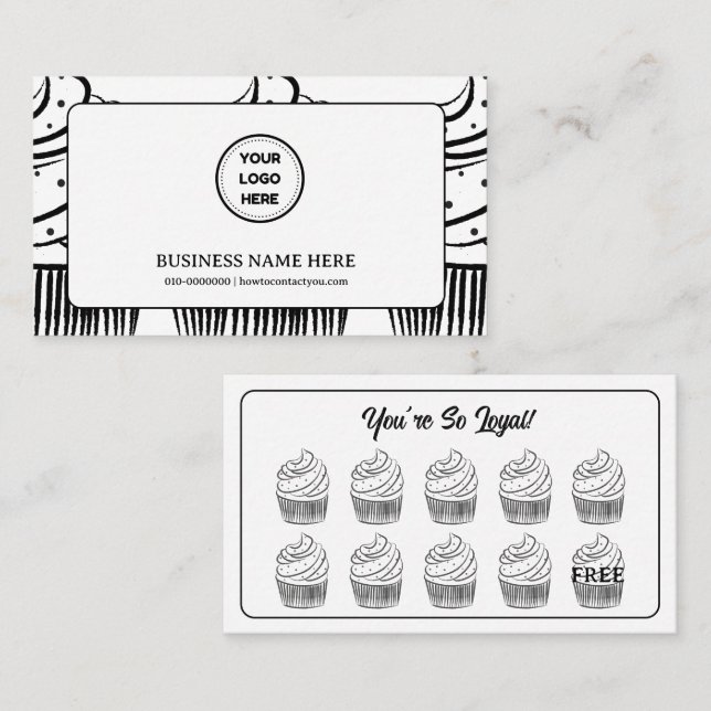 Muffinsar Bakery Coffee Shop Reward Point Lojalitetskort (Fram/baksida)