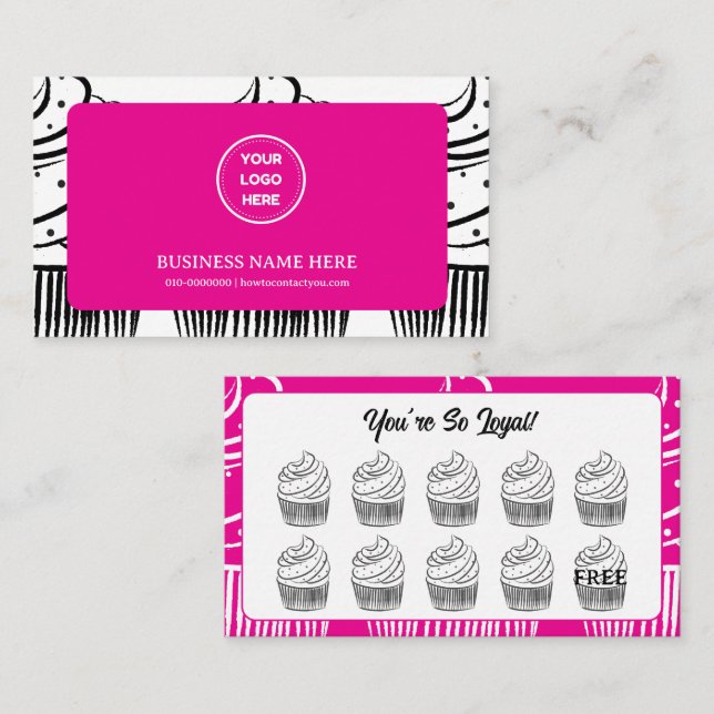 Muffinsar Bakery Coffee Shop Reward Point Lojalitetskort (Fram/baksida)