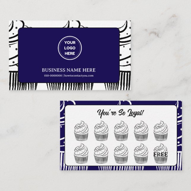 Muffinsar Bakery Coffee Shop Reward Point Lojalitetskort (Fram/baksida)