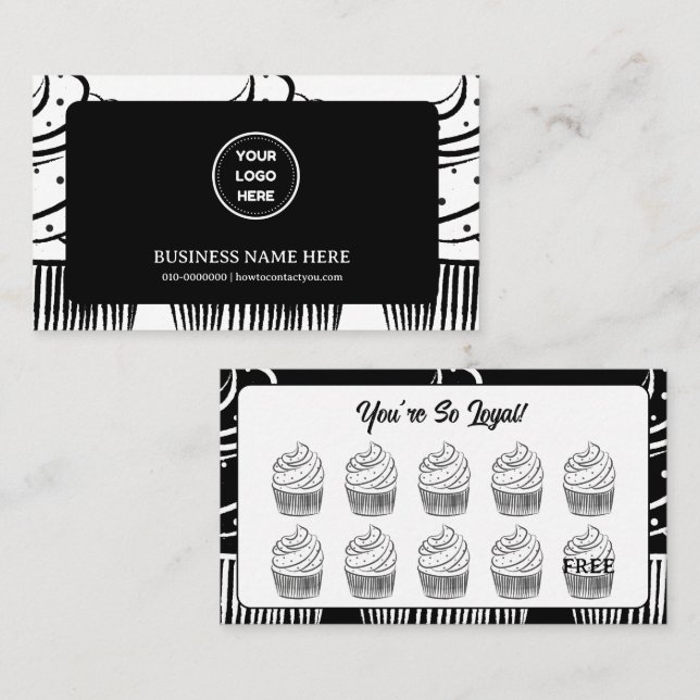 Muffinsar Bakery Coffee Shop Reward Point Lojalitetskort (Fram/baksida)