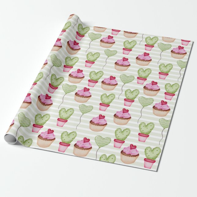 Muffinsar Figursätta Pappert Presentpapper (Utrullad)