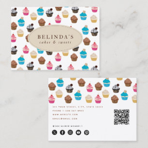 Muffinsar för bakverk Svetter Baking QR Code Socia Visitkort