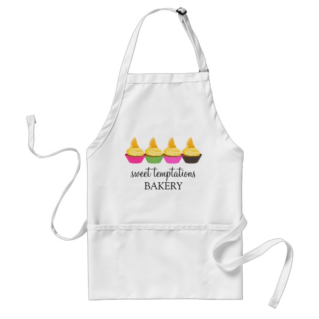 Muffinsar för färgad Orange Bakery-Personlig Apron Förkläde (Framsidan)