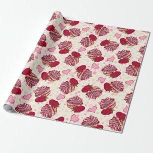 Muffinsar för hallon presentpapper