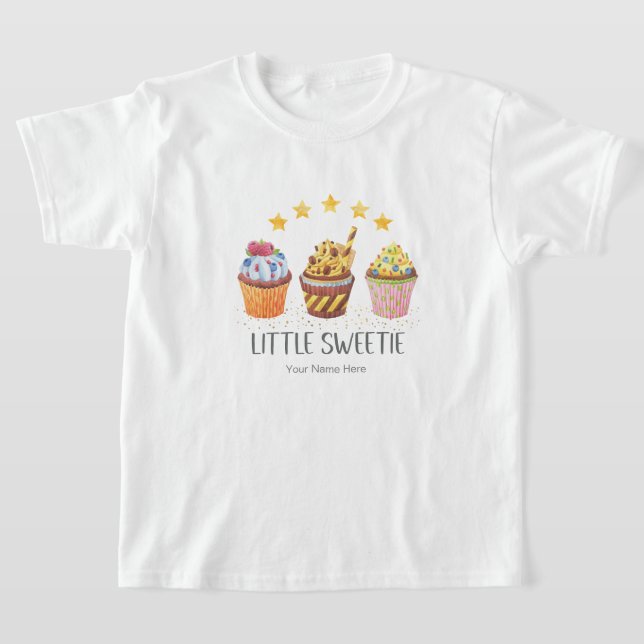 Muffinsar för Ljusa färger vattenfärgsfärger i lil T Shirt (Laydown)