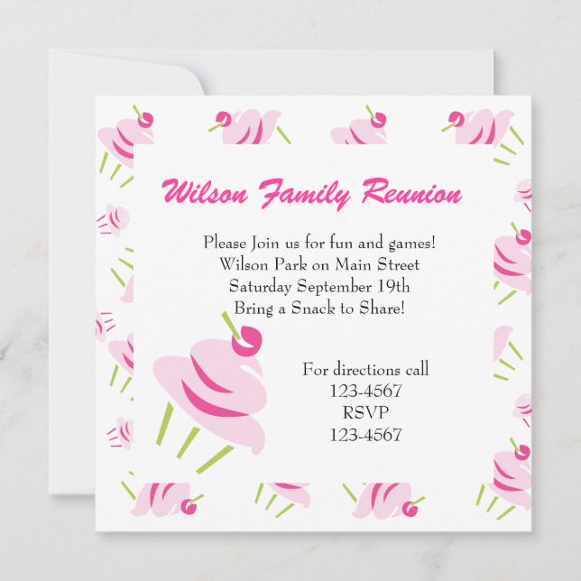 Muffinsar för popup-raster inbjudningar (Framsida)