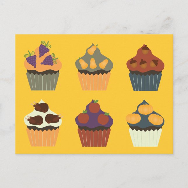 Muffinsar för thanksgiving helg vykort (Framsida)