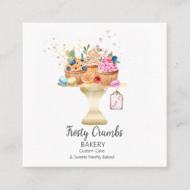 Muffinsar för vattenfärgsbakverk i bakverk fyrkantigt visitkort