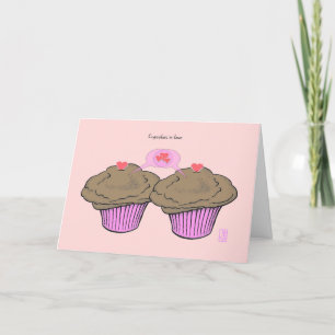 Muffinsar i Kärlek ChocoChocoPinkPink Valentine Kort